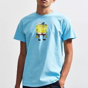 SponngeBob SquarePants Mens SpongeBob Smiling Blue Shirt New